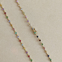 2.45&nbsp;Ct.Tw.Total Carat Weight Sapphire, Aquamarine, Ruby, Emerald, Peridot, Citrine, Tourmaline, Amethyst and Garnet Multi Stone Necklace, 14K Yellow Gold Image