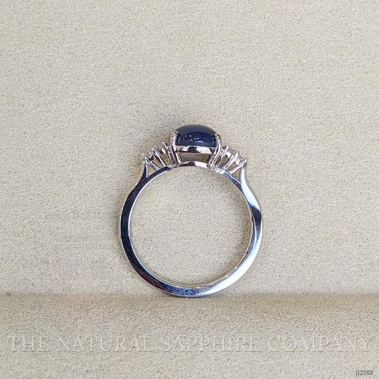4.30 Ct. Blue Sapphire and Natural Diamond Multi Stone Ring, 14K White Gold