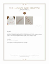 3.62 Ct. Pinkish Red Ruby Accent Stones Necklace, 14K Yellow Gold Appraisal