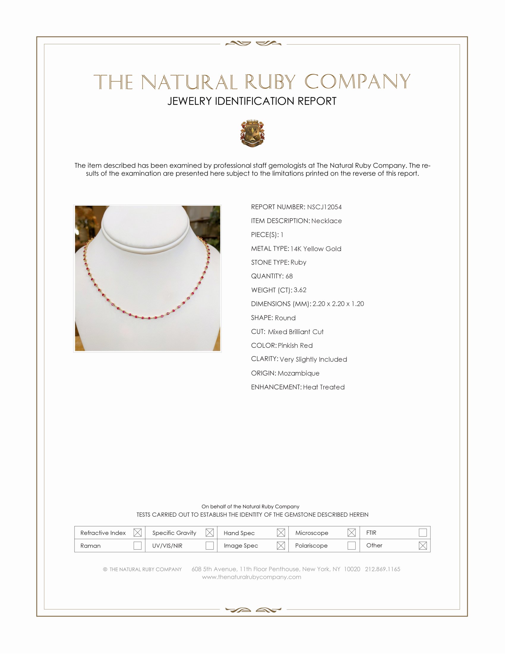 3.62 Ct. Pinkish Red Ruby Accent Stones Necklace, 14K Yellow Gold