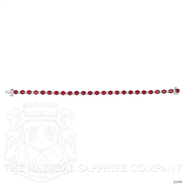 10.96 Ct.Tw. Ruby and Natural Diamond Pave Bracelet, Platinum 600