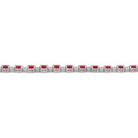 10.96 Ct.Tw.Total Carat Weight Ruby and Natural Diamond Pave Bracelet, Platinum 600 Image