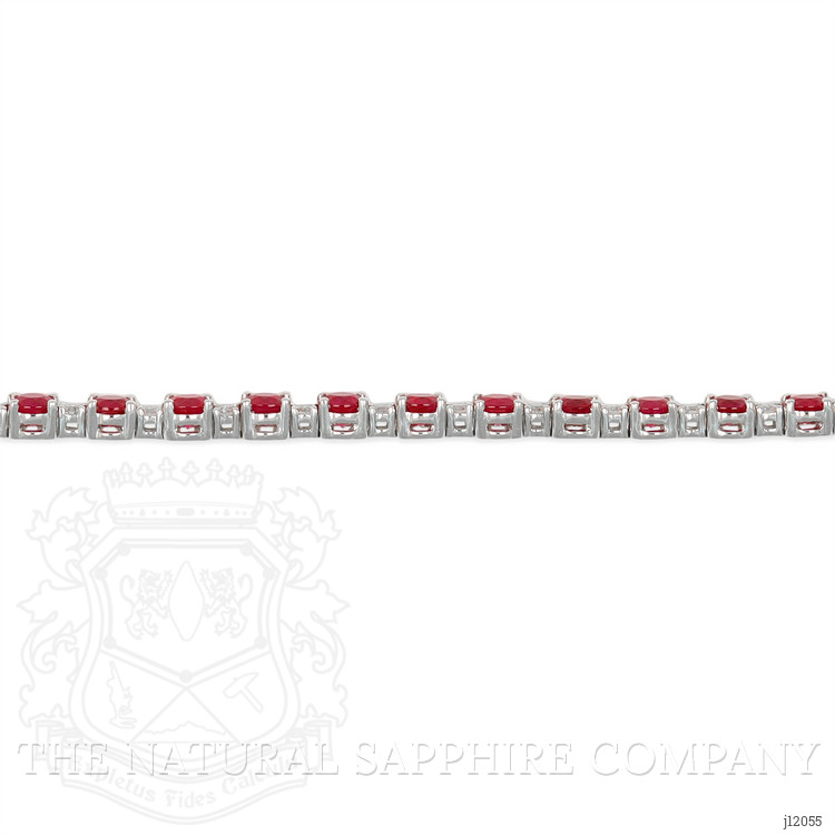 10.96 Ct.Tw. Ruby and Natural Diamond Pave Bracelet, Platinum 600