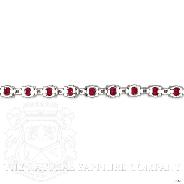 10.96 Ct.Tw. Ruby and Natural Diamond Pave Bracelet, Platinum 600