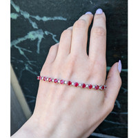 10.96&nbsp;Ct.Tw.Total Carat Weight Ruby and Natural Diamond Pave Bracelet, Platinum 600 Life Style