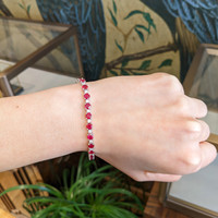 10.96&nbsp;Ct.Tw.Total Carat Weight Ruby and Natural Diamond Pave Bracelet, Platinum 600 Life Style