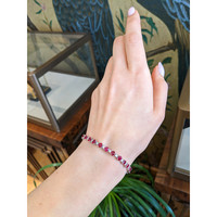 10.96&nbsp;Ct.Tw.Total Carat Weight Ruby and Natural Diamond Pave Bracelet, Platinum 600 Life Style