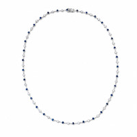 3.28 Ct.Tw. Sapphire and Diamond 14K White Gold necklace