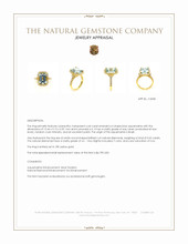 4.44 Ct. Blue Aquamarine and Natural Diamond Pave Ring, 18K Yellow Gold Appraisal