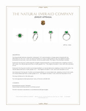 1.87 Ct. Emerald and Natural Diamond Pave Ring, 18K White Gold Appraisal