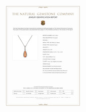 4.29 Ct. Pinkish Orange Imperial Topaz and Natural Diamond Pave Pendant, 18K White & Yellow Scan Report