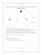 3.74 Ct. Blue Aquamarine and Natural Diamond Pave Pendant, 14K White Gold Appraisal