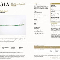4.25&nbsp;Ct.Tw.Total Carat Weight Emerald and Natural Diamond Pave Bracelet, 18K White Gold Scan Report