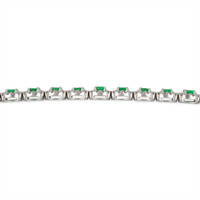 4.25&nbsp;Ct.Tw.Total Carat Weight Emerald and Natural Diamond Pave Bracelet, 18K White Gold Image