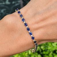 6.68 Ct.Tw. Sapphire 14K Yellow Gold bracelet