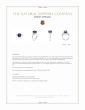 6.01 Ct. Blue Sapphire and Natural Diamond Three Stone Ring, 18K White Gold Appraisal