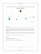 13.60 Ct. Emerald and Natural Diamond Accent Stones Pendant, 18K Yellow & White Appraisal