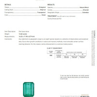 13.60 Ct. Emerald and Natural Diamond Accent Stones Pendant, 18K Yellow & White Scan Report