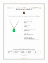 13.60 Ct. Emerald and Natural Diamond Accent Stones Pendant, 18K Yellow & White Scan Report