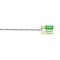 13.60 Ct. Emerald and Natural Diamond Accent Stones Pendant, 18K Yellow & White Image