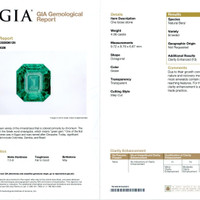 4.08 Ct. Emerald and Natural Diamond Pave Ring, 18K White Gold Scan Report