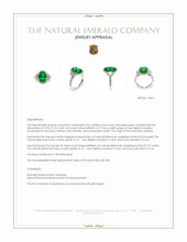 4.66 Ct. Emerald and Natural Diamond Pave Ring, 18K White Gold Appraisal