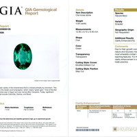 4.66 Ct. Emerald and Natural Diamond Pave Ring, 18K White Gold Scan Report