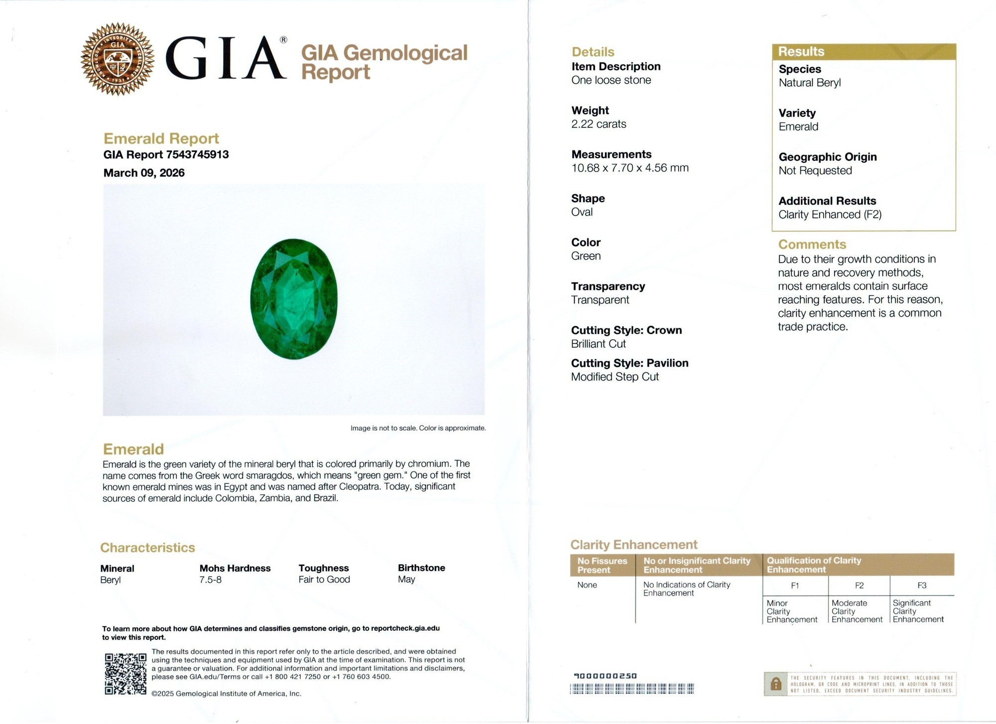 2.22 Ct. Emerald and Natural Diamond Pave Ring, 18K White & Yellow