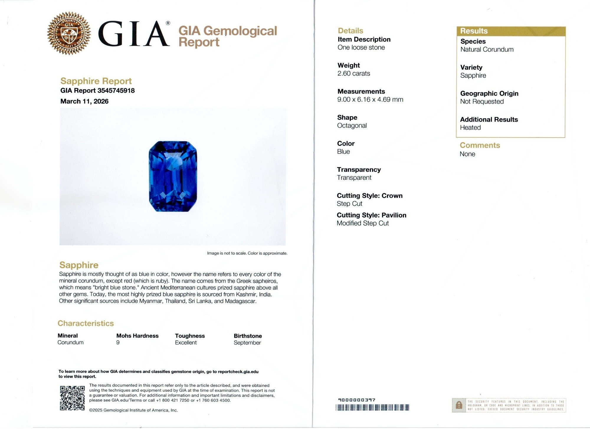 2.60 Ct. Blue Sapphire and Natural Diamond Pave Ring, 18K White Gold