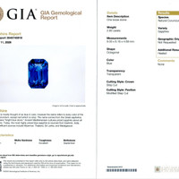 2.60 Ct. Blue Sapphire and Natural Diamond Pave Ring, 18K White Gold Scan Report