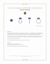 4.10 Ct. Blue Sapphire and Natural Diamond Pave Ring, 18K White Gold Appraisal