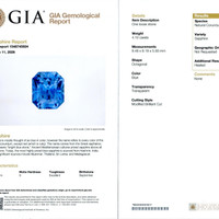 4.10 Ct. Blue Sapphire and Natural Diamond Pave Ring, 18K White Gold Scan Report
