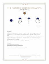 5.94 Ct. Blue Sapphire and Natural Diamond Pave Ring, 18K White Gold Appraisal