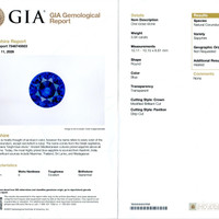 5.94 Ct. Blue Sapphire and Natural Diamond Pave Ring, 18K White Gold Scan Report