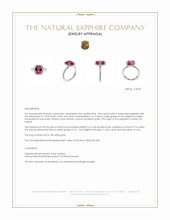 4.04 Ct. Pink Sapphire and Natural Diamond Pave Ring, 18K White Gold Appraisal