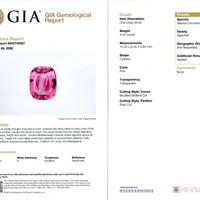 4.04 Ct. Pink Sapphire and Natural Diamond Pave Ring, 18K White Gold Scan Report