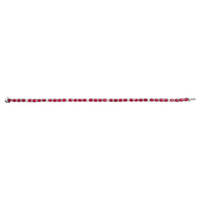 7.25 Ct.Tw.Total Carat Weight Ruby and Natural Diamond Tennis/Line Bracelet, 14K White Gold Image