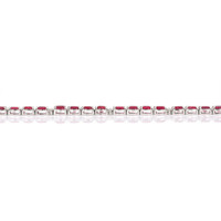 7.25&nbsp;Ct.Tw.Total Carat Weight Ruby and Natural Diamond Tennis/Line Bracelet, 14K White Gold Image