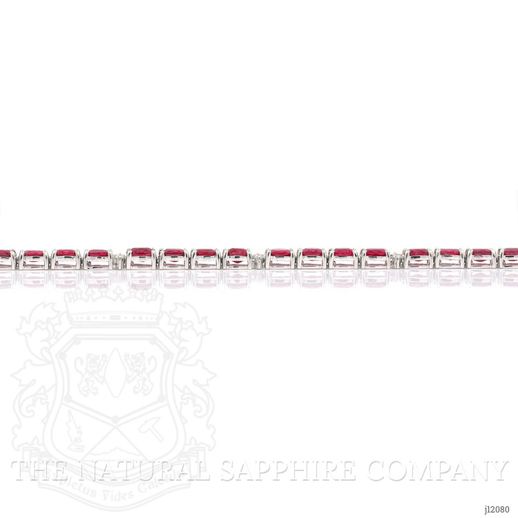 7.25 Ct.Tw. Ruby and Natural Diamond Tennis/Line Bracelet, 14K White Gold
