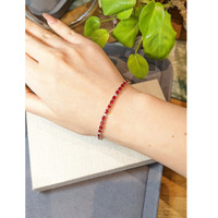 7.25&nbsp;Ct.Tw.Total Carat Weight Ruby and Natural Diamond Tennis/Line Bracelet, 14K White Gold Life Style