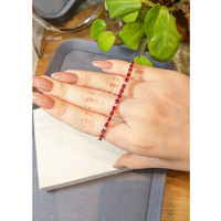 7.25&nbsp;Ct.Tw.Total Carat Weight Ruby and Natural Diamond Tennis/Line Bracelet, 14K White Gold Life Style