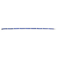 36.00 Ct.Tw.Total Carat Weight Blue Sapphire and Natural Diamond Tennis/Line Bracelet, 14K White Gold Image