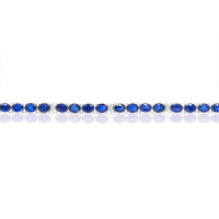 36.00&nbsp;Ct.Tw.Total Carat Weight Blue Sapphire and Natural Diamond Tennis/Line Bracelet, 14K White Gold Image