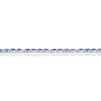 36.00&nbsp;Ct.Tw.Total Carat Weight Blue Sapphire and Natural Diamond Tennis/Line Bracelet, 14K White Gold Image