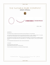 17.25 Ct. Ruby and Natural Diamond Tennis/Riviere Necklace, 14K White Gold Appraisal