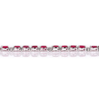 17.25 Ct. Ruby and Natural Diamond Tennis/Riviere Necklace, 14K White Gold Image