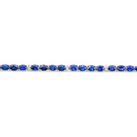17.17 Ct. Blue Sapphire and Natural Diamond Tennis/Riviere Necklace, 14K White Gold Image