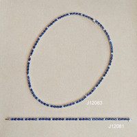17.17 Ct. Blue Sapphire and Natural Diamond Tennis/Riviere Necklace, 14K White Gold Life Style