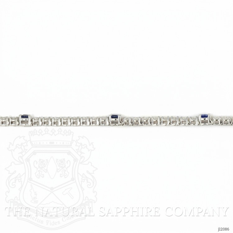 1.30 Ct.Tw. Blue Sapphire and Natural Diamond Halo Bracelet, 14K White Gold