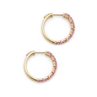 1.68&nbsp;Ct.Tw.Total Carat Weight Pink Sapphire Hoops Earrings, 14K Yellow Gold Image